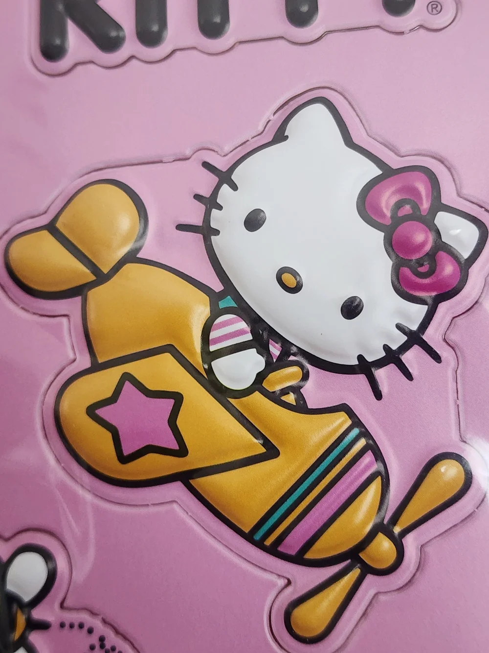Sanrio Hello Kitty Pink Puffy Sticker Sheet, Support Your Seller